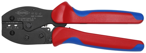 [NS-KN975242] KNIPEX 97 52 42 PRECIFORCE® ALICATE PARA CRIMPAR TERMINALES PARA CONECTORES MC4/MC4 EVO 2 CON MANGOS MULTICOMPONENTES BARNIZADOS 220 MM