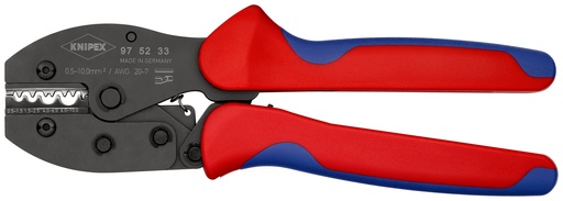 [NS-KN975233] KNIPEX 97 52 33 PRECIFORCE® ALICATE PARA CRIMPAR TERMINALES CON MANGOS MULTICOMPONENTES BARNIZADOS 220 MM