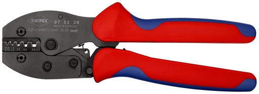 [NS-KN975238] KNIPEX 97 52 38 PRECIFORCE® ALICATE PARA CRIMPAR TERMINALES CON MANGOS MULTICOMPONENTES BARNIZADOS 220 MM