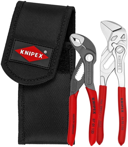 [NS-KN002072V01] KNIPEX 00 20 72 V01 JUEGO DE ALICATES MINI EN PORTAHERRAMIENTAS PARA EL CINTURÓN 1 X 86 03 150, 1 X 87 01 125 160 MM