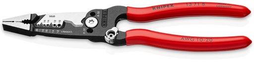 [NS-KN13718] KNIPEX 13 71 8 WIRESTRIPPER ALICATES DE ELECTRICISTA MULTIFUNCIÓN MODELO AMERICANO RECUBIERTOS DE PLÁSTICO NEGRO ATRAMENTADO 200 MM