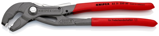 [NS-KN8551250AF] KNIPEX 85 51 250 AF ALICATE PARA ABRAZADERAS CON FIJADOR MANGOS PLASTICOS POR INMERSIÓN ANTIDESLIZANTES GRIS ATRAMENTADO 250 MM