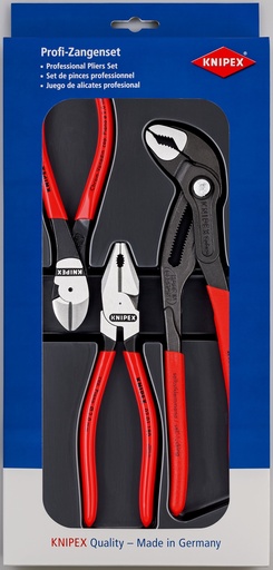 [NS-KN002010] KNIPEX 00 20 10 JUEGO DE FUERZA 1X 02 01 180, 1X 87 01 250, 1X 74 01 160