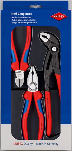 [NS-KN002009V01] KNIPEX 00 20 09 V01 JUEGO BESTSELLER 1 X 03 02 180, 1 X 70 02 160, 1 X 87 01 250
