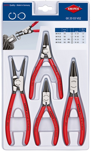 [NS-KN002003V02] KNIPEX 00 20 03 V02 JUEGO DE ALICATES PARA ARANDELAS 4 UNIDADES