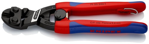 [NS-KN7122200TBK] KNIPEX 71 22 200 T BK COBOLT® CORTABULONES COMPACTO CON FUNDAS ESBELTAS EN DOS COMPONENTES, CON ANILLA DE FIJACIÓN INTEGRADA PARA COLOCAR UN DISPOSITIVO DE PROTECCIÓN ANTICAÍDAS NEGRO ATRAMENTADO 200 MM