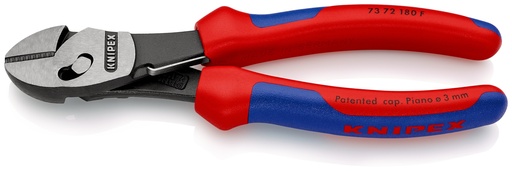 [NS-KN7372180F] KNIPEX 73 72 180 F TWINFORCE® ALICATE DE CORTE DIAGONAL DE ALTO RENDIMIENTO CON MUELLE DE APERTURA CON MANGOS MULTICOMPONENTES NEGRO ATRAMENTADO 180 MM