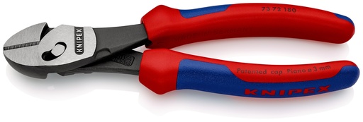 [NS-KN7372180BK] KNIPEX 73 72 180 BK TWINFORCE® ALICATE DE CORTE DIAGONAL DE ALTO RENDIMIENTO CON MANGOS MULTICOMPONENTES NEGRO ATRAMENTADO 180 MM