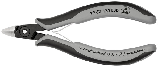 [NS-KN7962125ESD] KNIPEX 79 62 125 ESD ALICATES DE PRECISIÓN DE CORTE DIAGONAL PARA ELECTRÓNICA ESD CON MANGOS MULTICOMPONENTES BARNIZADOS 125 MM