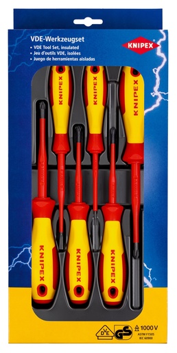 [NS-KN002012V04] KNIPEX 00 20 12 V04 PAQUETE DE DESTORNILLADORES VDE TORNILLO PLANO / PHILLIPS® / POZIDRIV®