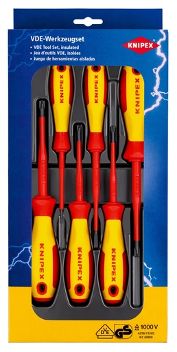 [NS-KN002012V05] KNIPEX 00 20 12 V05 PAQUETE DE DESTORNILLADORES VDE PLUSMINUS / TORNILLO PLANO
