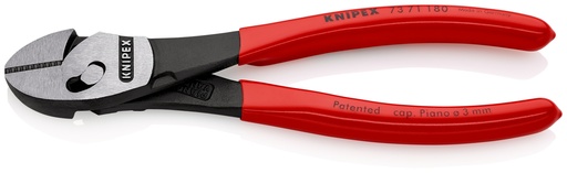 [NS-KN7371180] KNIPEX 73 71 180 TWINFORCE® ALICATE DE CORTE DIAGONAL DE ALTO RENDIMIENTO RECUBIERTOS DE PLÁSTICO NEGRO ATRAMENTADO 180 MM