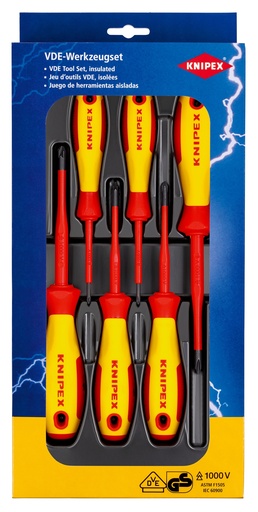 [NS-KN002012V03] KNIPEX 00 20 12 V03 PAQUETE DE DESTORNILLADORES VDE PHILLIPS® / POZIDRIV®