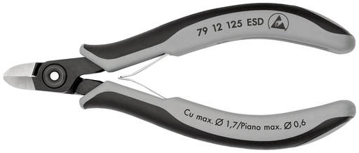 [NS-KN7912125ESD] KNIPEX 79 12 125 ESD ALICATES DE PRECISIÓN DE CORTE DIAGONAL PARA ELECTRÓNICA ESD CON MANGOS MULTICOMPONENTES BARNIZADOS 125 MM