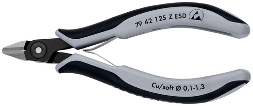 [NS-KN7942125ZESD] KNIPEX 79 42 125 Z ESD ALICATES DE PRECISIÓN DE CORTE DIAGONAL PARA ELECTRÓNICA ESD CON MANGOS MULTICOMPONENTES BARNIZADOS 125 MM