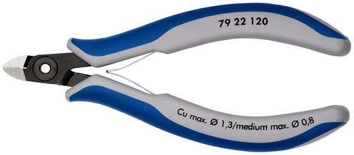 [NS-KN7922120] KNIPEX 79 22 120 ALICATES DE PRECISIÓN DE CORTE DIAGONAL PARA ELECTRÓNICA CON MANGOS MULTICOMPONENTES BARNIZADOS 120 MM
