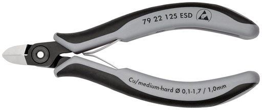 [NS-KN7922125ESD] KNIPEX 79 22 125 ESD ALICATES DE PRECISIÓN DE CORTE DIAGONAL PARA ELECTRÓNICA ESD CON MANGOS MULTICOMPONENTES BARNIZADOS 125 MM