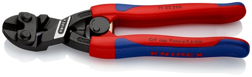 [NS-KN7122200] KNIPEX 71 22 200 COBOLT® CORTABULONES COMPACTO CON FUNDAS ESBELTAS EN DOS COMPONENTES NEGRO ATRAMENTADO 200 MM