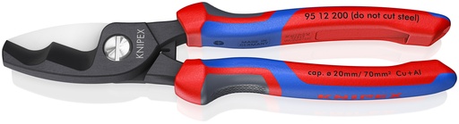 [NS-KN9512200SB] KNIPEX 95 12 200 SB TIJERAS CORTACABLES CON FILO DE CORTE DOBLE CON MANGOS CONFORT BARNIZADOS 200 MM