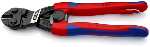[NS-KN7132200T] KNIPEX 71 32 200 T COBOLT® CORTABULONES COMPACTO CON FUNDAS ESBELTAS EN DOS COMPONENTES, CON ANILLA DE FIJACIÓN INTEGRADA PARA COLOCAR UN DISPOSITIVO DE PROTECCIÓN ANTICAÍDAS NEGRO ATRAMENTADO 200 MM