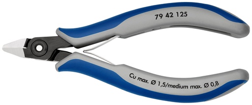 [NS-KN7942125] KNIPEX 79 42 125 ALICATES DE PRECISIÓN DE CORTE DIAGONAL PARA ELECTRÓNICA CON MANGOS MULTICOMPONENTES BARNIZADOS 125 MM