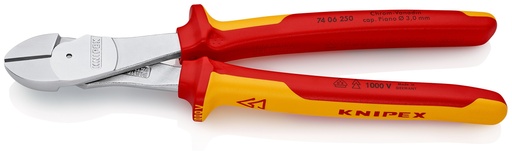 [NS-KN7406250] KNIPEX 74 06 250 ALICATES DE CORTE DIAGONAL DE FUERZA AISLADOS CON FUNDAS MULTICOMPONENTES, SEGÚN NORMA VDE CROMADO 250 MM