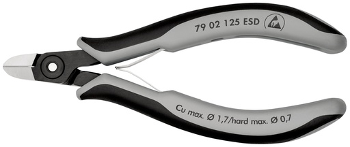 [NS-KN7902125ESD] KNIPEX 79 02 125 ESD ALICATES DE PRECISIÓN DE CORTE DIAGONAL PARA ELECTRÓNICA ESD CON MANGOS MULTICOMPONENTES BARNIZADOS 125 MM