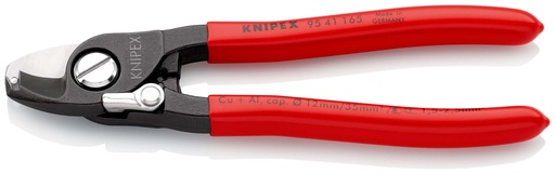 [NS-KN9541165] KNIPEX 95 41 165 TIJERAS CORTACABLES RECUBIERTOS DE PLÁSTICO BARNIZADOS 165 MM
