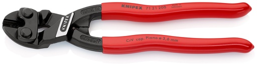 [NS-KN7121200SB] KNIPEX 71 21 200 SB COBOLT® CORTABULONES COMPACTO RECUBIERTOS DE PLÁSTICO NEGRO ATRAMENTADO 200 MM