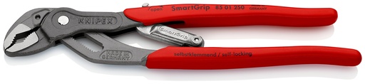 [NS-KN8501250SB] KNIPEX 85 01 250 SB SMARTGRIP® TENAZA DE AGARRE AUTOMÁTICA MANGOS PLASTICOS POR INMERSIÓN ANTIDESLIZANTES GRIS ATRAMENTADO 250 MM
