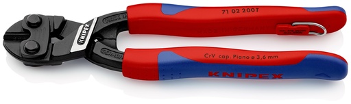 [NS-KN7102200T] KNIPEX 71 02 200 T COBOLT® CORTABULONES COMPACTO CON FUNDAS ESBELTAS EN DOS COMPONENTES, CON ANILLA DE FIJACIÓN INTEGRADA PARA COLOCAR UN DISPOSITIVO DE PROTECCIÓN ANTICAÍDAS NEGRO ATRAMENTADO 200 MM