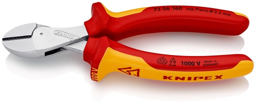 [NS-KN7306160SB] KNIPEX 73 06 160 SB X-CUT® ALICATE DE CORTE DIAGONAL COMPACTO GRAN EFECTO PALANCA AISLADOS CON FUNDAS MULTICOMPONENTES, SEGÚN NORMA VDE CROMADO 160 MM