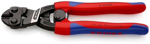 [NS-KN7132200] KNIPEX 71 32 200 COBOLT® CORTABULONES COMPACTO CON FUNDAS ESBELTAS EN DOS COMPONENTES NEGRO ATRAMENTADO 200 MM