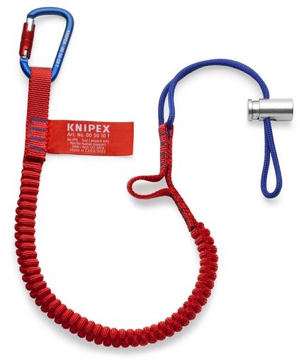 [NS-KN005012TBK] KNIPEX 00 50 12 T BK CUERDA DE RETENCIÓN CON MOSQUETÓN  900 MM