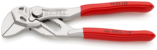 [NS-KN8603125] KNIPEX 86 03 125 TENAZA LLAVE MINI ALICATE Y LLAVE EN UNA SOLA HERRAMIENTA RECUBIERTOS DE PLÁSTICO CROMADO 125 MM