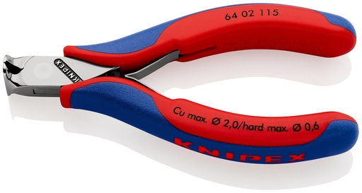 [NS-KN6402115] KNIPEX 64 02 115 ALICATE DE CORTE FRONTAL PARA ELECTRÓNICA CON MANGOS MULTICOMPONENTES 115 MM