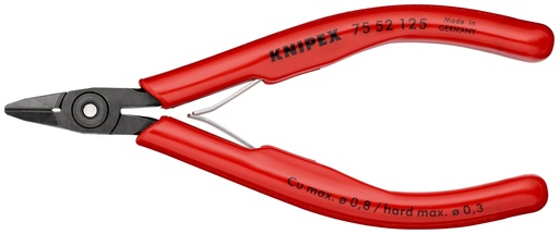 [NS-KN7552125] KNIPEX 75 52 125 ALICATES DE CORTE DIAGONAL PARA ELECTRÓNICA CON FUNDAS DE PLÁSTICO BARNIZADOS 125 MM
