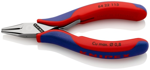 [NS-KN6422115] KNIPEX 64 22 115 ALICATE DE CORTE FRONTAL PARA ELECTRÓNICA CON MANGOS MULTICOMPONENTES 115 MM