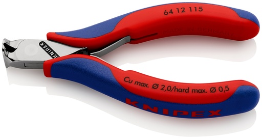 [NS-KN6412115] KNIPEX 64 12 115 ALICATE DE CORTE FRONTAL PARA ELECTRÓNICA CON MANGOS MULTICOMPONENTES 115 MM