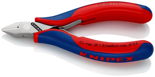 [NS-KN7742115SB] KNIPEX 77 42 115 SB ALICATES DE CORTE DIAGONAL PARA ELECTRÓNICA CON ARTICULACIÓN MACHIHEMBRADA CON MANGOS MULTICOMPONENTES 115 MM