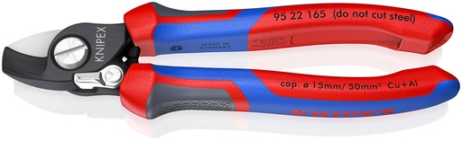 [NS-KN9522165] KNIPEX 95 22 165 TIJERAS CORTACABLES CON MUELLE DE APERTURA CON MANGOS CONFORT BARNIZADOS 180 MM