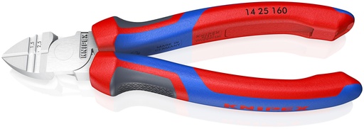 [NS-KN1425160] KNIPEX 14 25 160 ALICATES DE CORTE DIAGONAL CON FUNCIÓN DE PELACABLES CON MANGOS CONFORT CROMADO 160 MM
