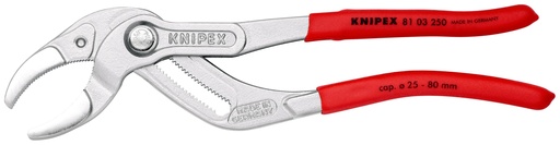 [NS-KN8103250SB] KNIPEX 81 03 250 SB TENAZA PARA TUBERÍAS Y RACORES MANGOS PLASTICOS POR INMERSIÓN ANTIDESLIZANTES CROMADO 250 MM
