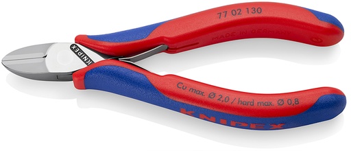 [NS-KN7702130] KNIPEX 77 02 130 ALICATES DE CORTE DIAGONAL PARA ELECTRÓNICA CON ARTICULACIÓN MACHIHEMBRADA CON MANGOS MULTICOMPONENTES 130 MM