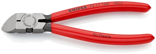 [NS-KN7211160] KNIPEX 72 11 160 ALICATES DE CORTE DIAGONAL PARA PLÁSTICOS RECUBIERTOS DE PLÁSTICO 160 MM