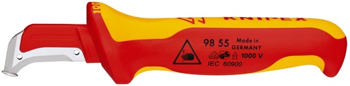 [NS-KN9855SB] KNIPEX 98 55 SB CUCHILLO PELACABLES CON GUÍA DE DESLIZAMIENTO AISLADOS CON FUNDAS MULTICOMPONENTES, SEGÚN NORMA VDE 180 MM