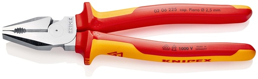 [NS-KN0206225] KNIPEX 02 06 225 ALICATE UNIVERSAL DE FUERZA AISLADOS CON FUNDAS MULTICOMPONENTES, SEGÚN NORMA VDE CROMADO 225 MM