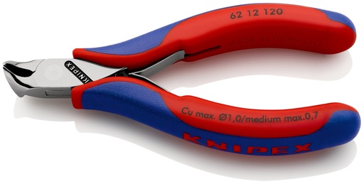 [NS-KN6212120] KNIPEX 62 12 120 ALICATE DE CORTE OBLICUO PARA ELECTRÓNICA CON MANGOS MULTICOMPONENTES 120 MM