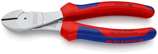 [NS-KN7405180SB] KNIPEX 74 05 180 SB ALICATES DE CORTE DIAGONAL DE FUERZA CON MANGOS MULTICOMPONENTES CROMADO 180 MM