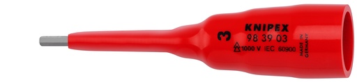 [NS-KN983903] KNIPEX 98 39 03 VASOS HEXAGONALES, PARA TORNILLOS CON HEXÁGONO INTERIOR CON CUADRADILLO 3/8" 92 MM